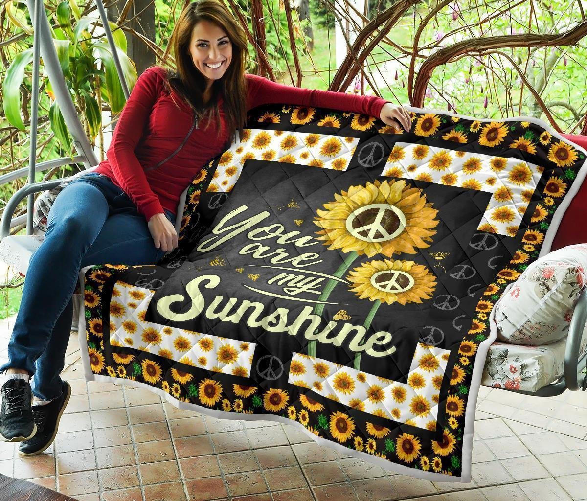 Sunflower You are my Sunshine Quilt Blanket Gift Idea