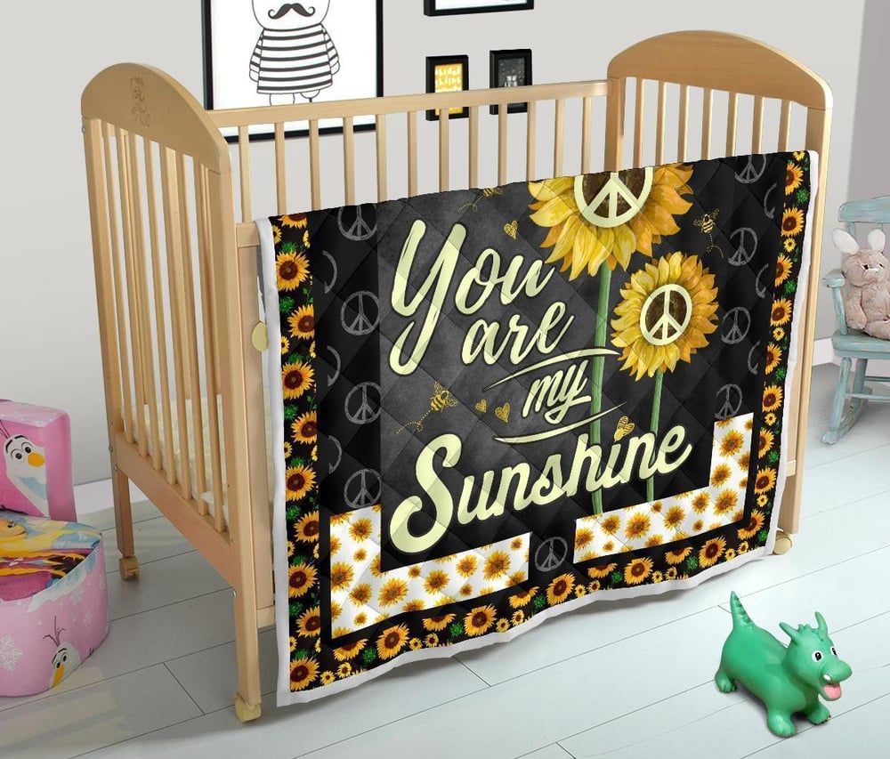 Sunflower You are my Sunshine Quilt Blanket Gift Idea