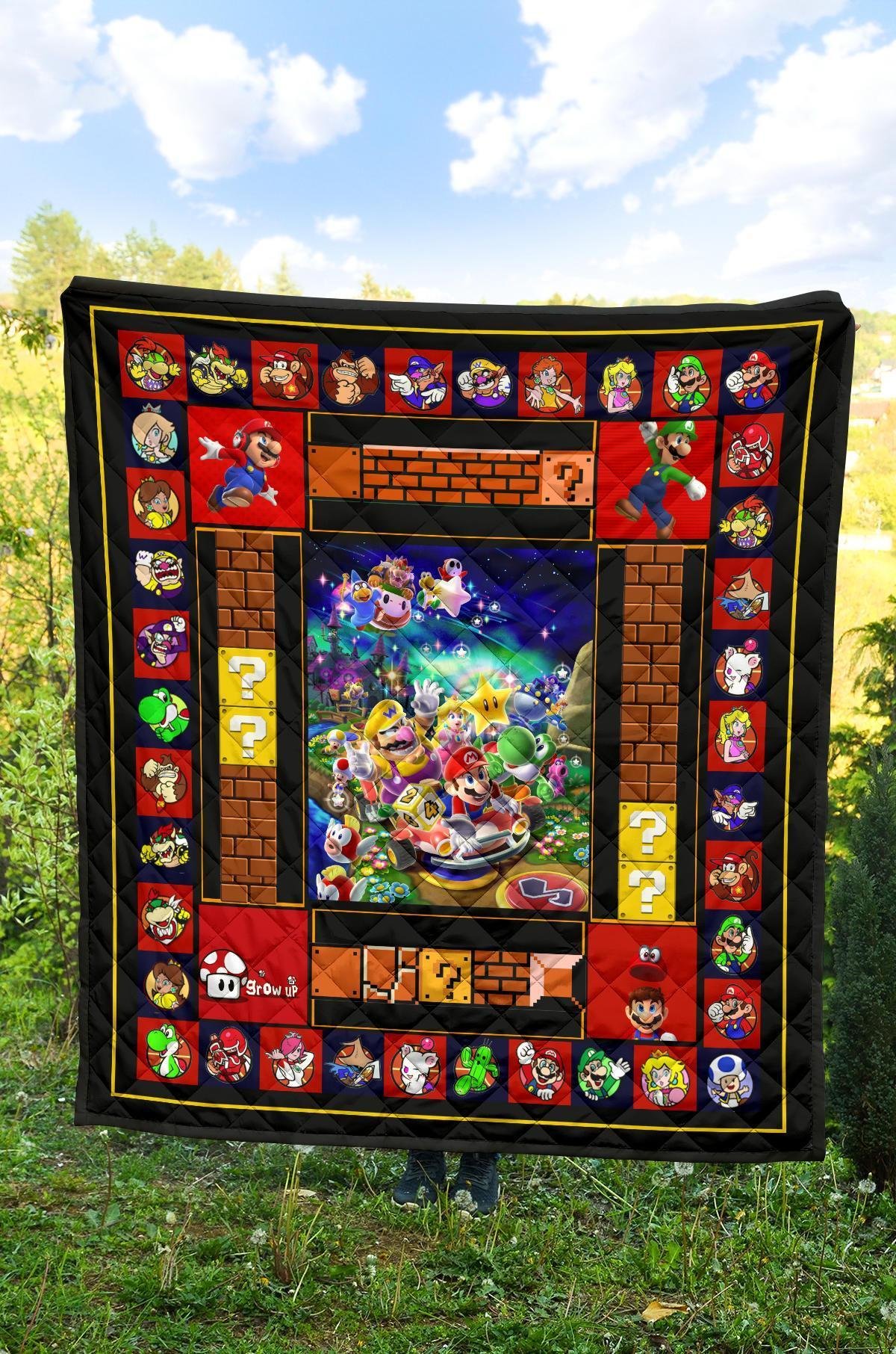 Super Mario Quilt Blanket Funny Gift Idea For Video Game Fan