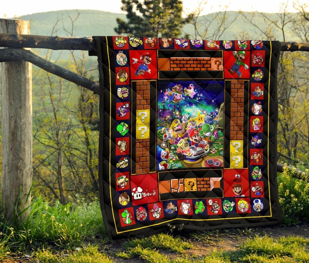 Super Mario Quilt Blanket Funny Gift Idea For Video Game Fan