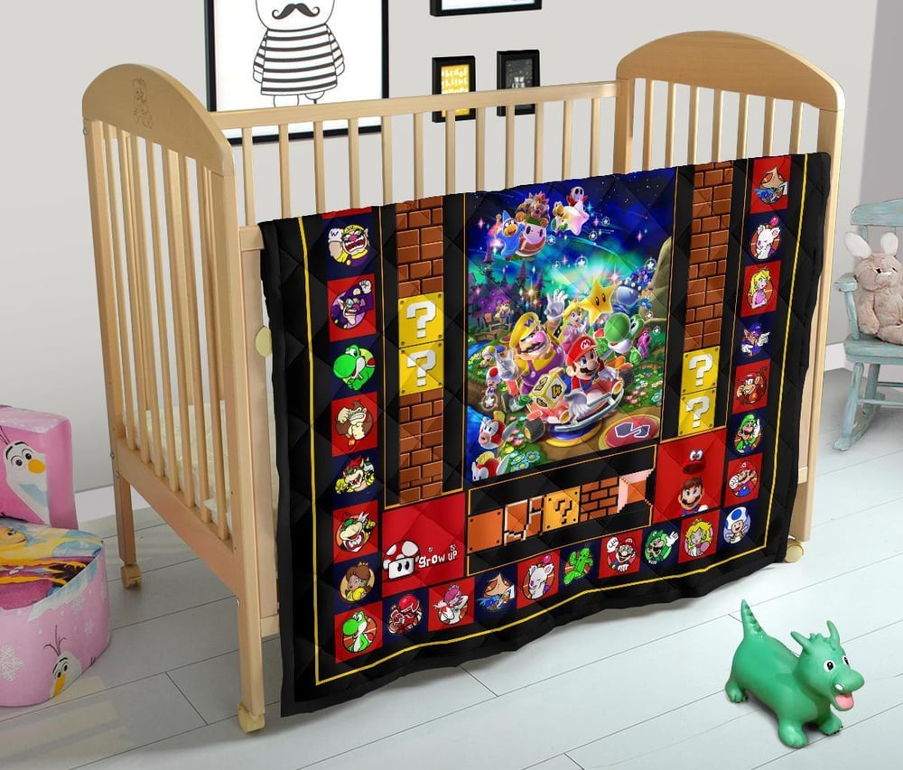 Super Mario Quilt Blanket Funny Gift Idea For Video Game Fan