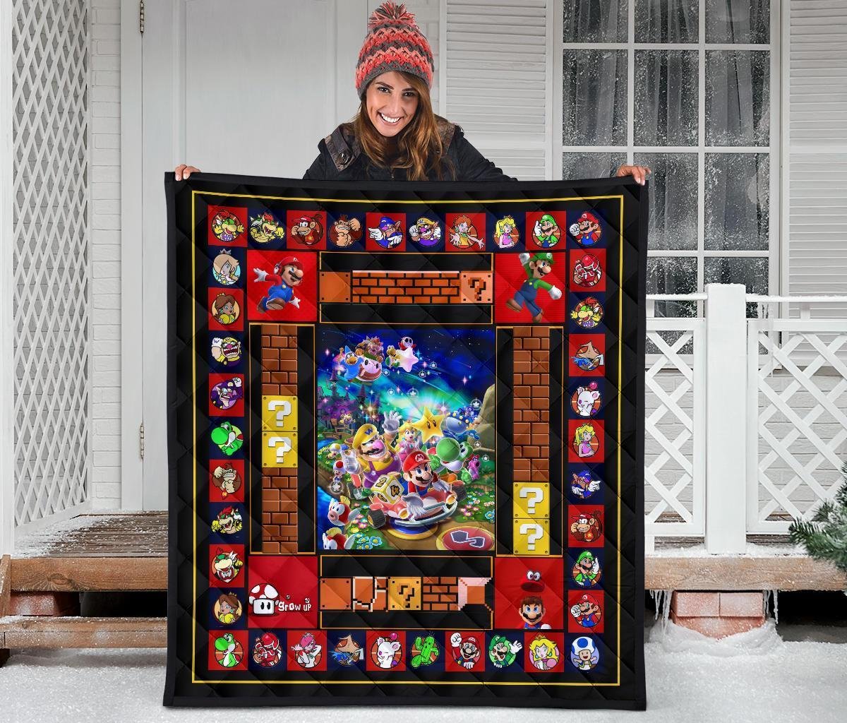 Super Mario Quilt Blanket Funny Gift Idea For Video Game Fan