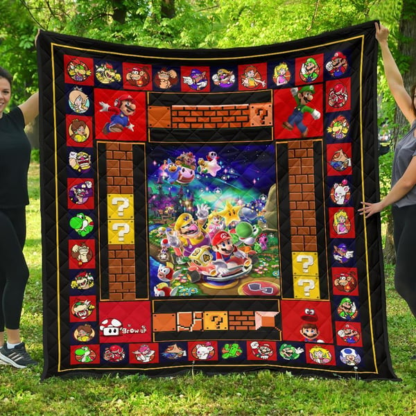 Super Mario Quilt Blanket Funny Gift Idea For Video Game Fan