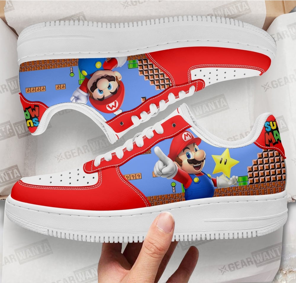 Super Mario Sneakers Custom For Gamer Shoes