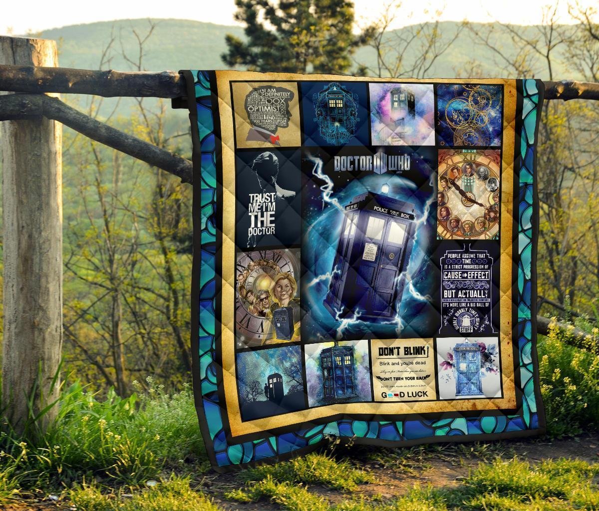 Tardis Doctor Who Quilt Blanket Funny Gift Idea For Fan