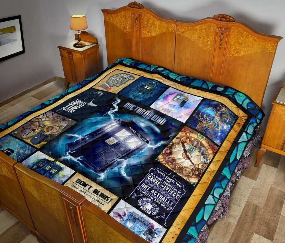 Tardis Doctor Who Quilt Blanket Funny Gift Idea For Fan