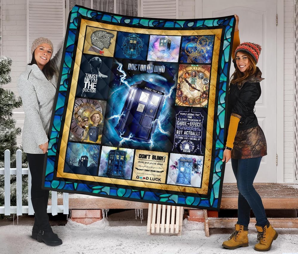 Tardis Doctor Who Quilt Blanket Funny Gift Idea For Fan