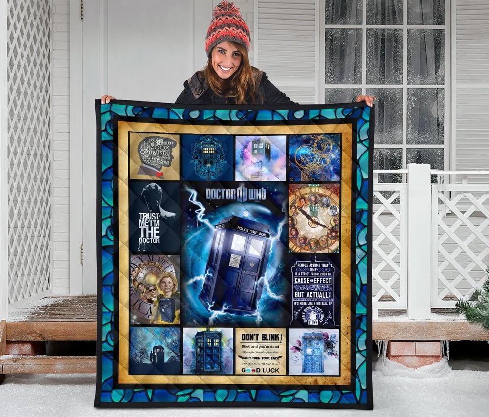 Tardis Doctor Who Quilt Blanket Funny Gift Idea For Fan