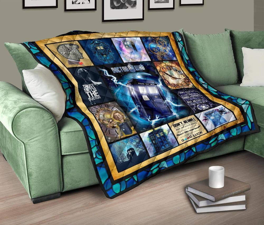 Tardis Doctor Who Quilt Blanket Funny Gift Idea For Fan