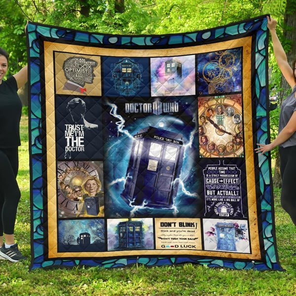 Tardis Doctor Who Quilt Blanket Funny Gift Idea For Fan