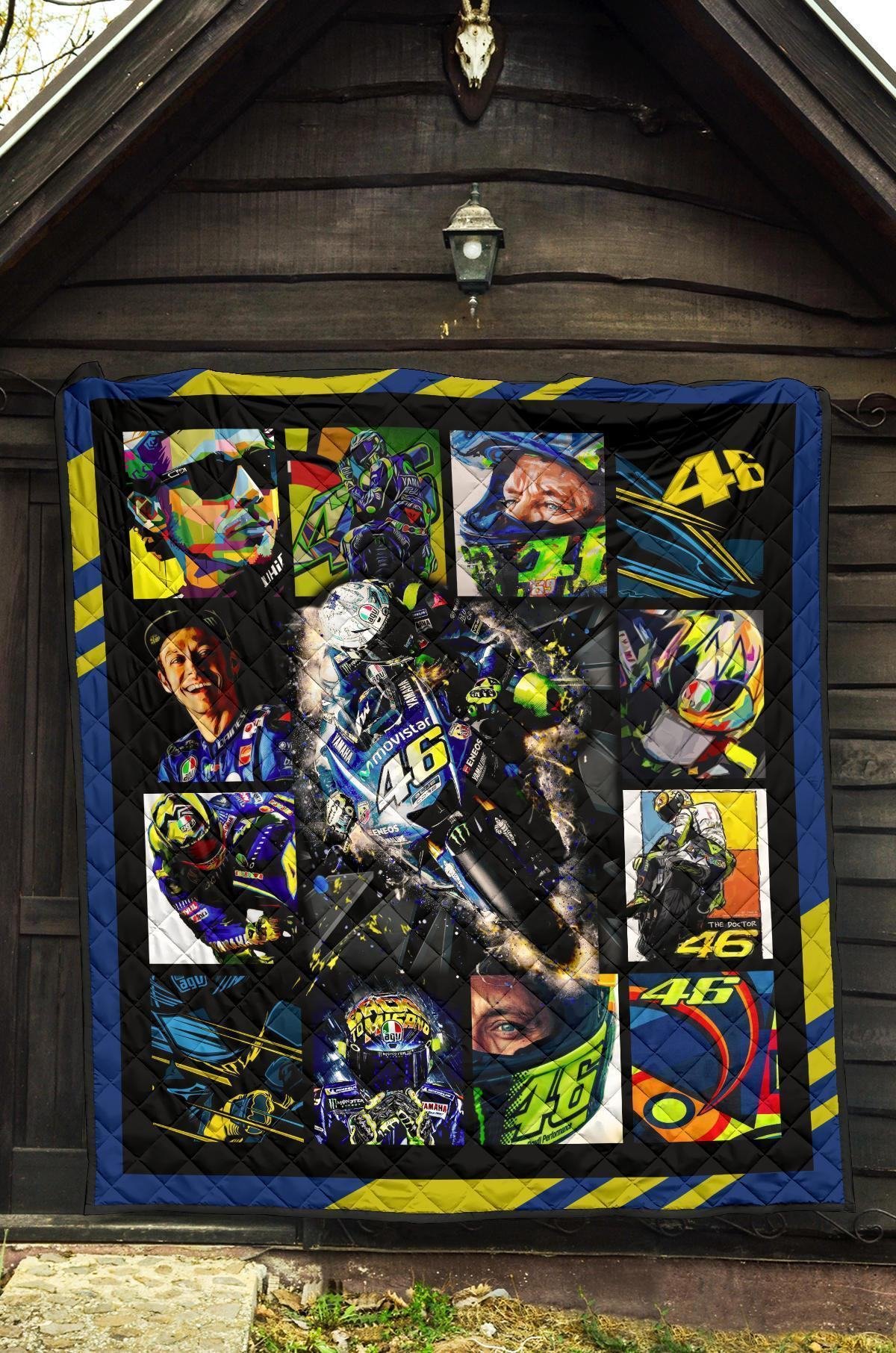 Valentino Rossi Quilt Blanket For MotoGP Fan Gift Idea