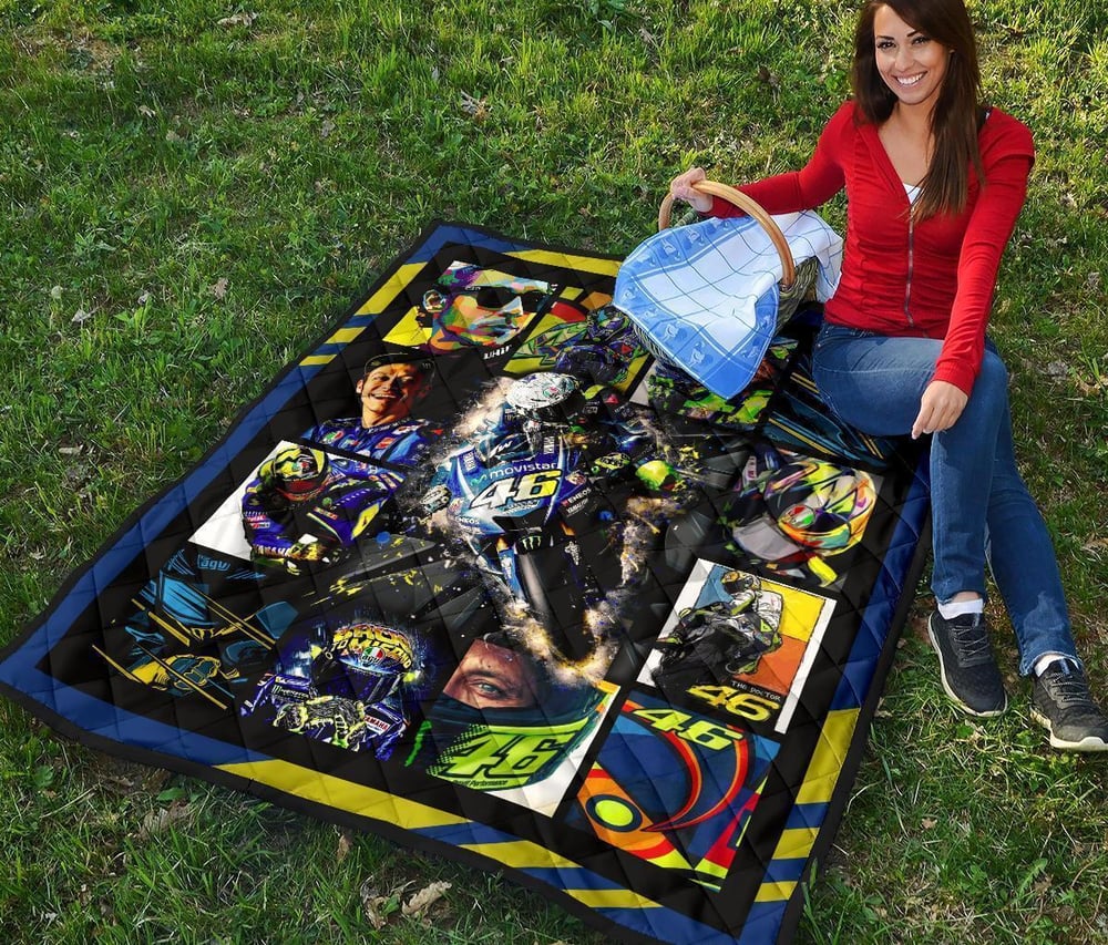 Valentino Rossi Quilt Blanket For MotoGP Fan Gift Idea