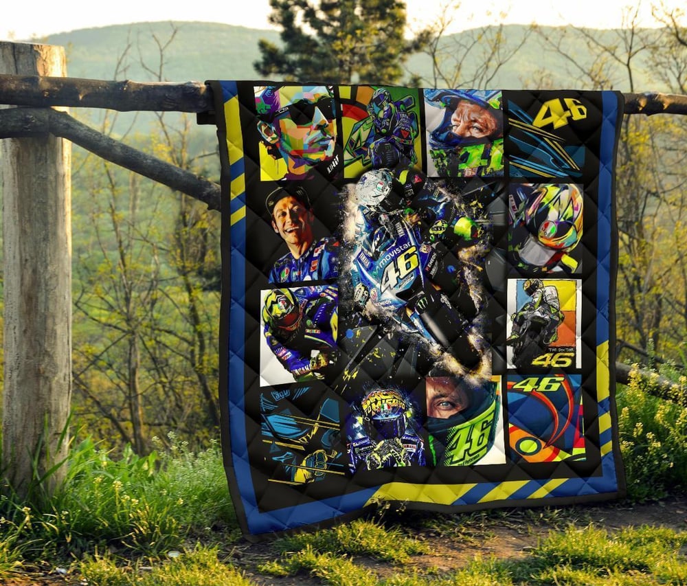 Valentino Rossi Quilt Blanket For MotoGP Fan Gift Idea