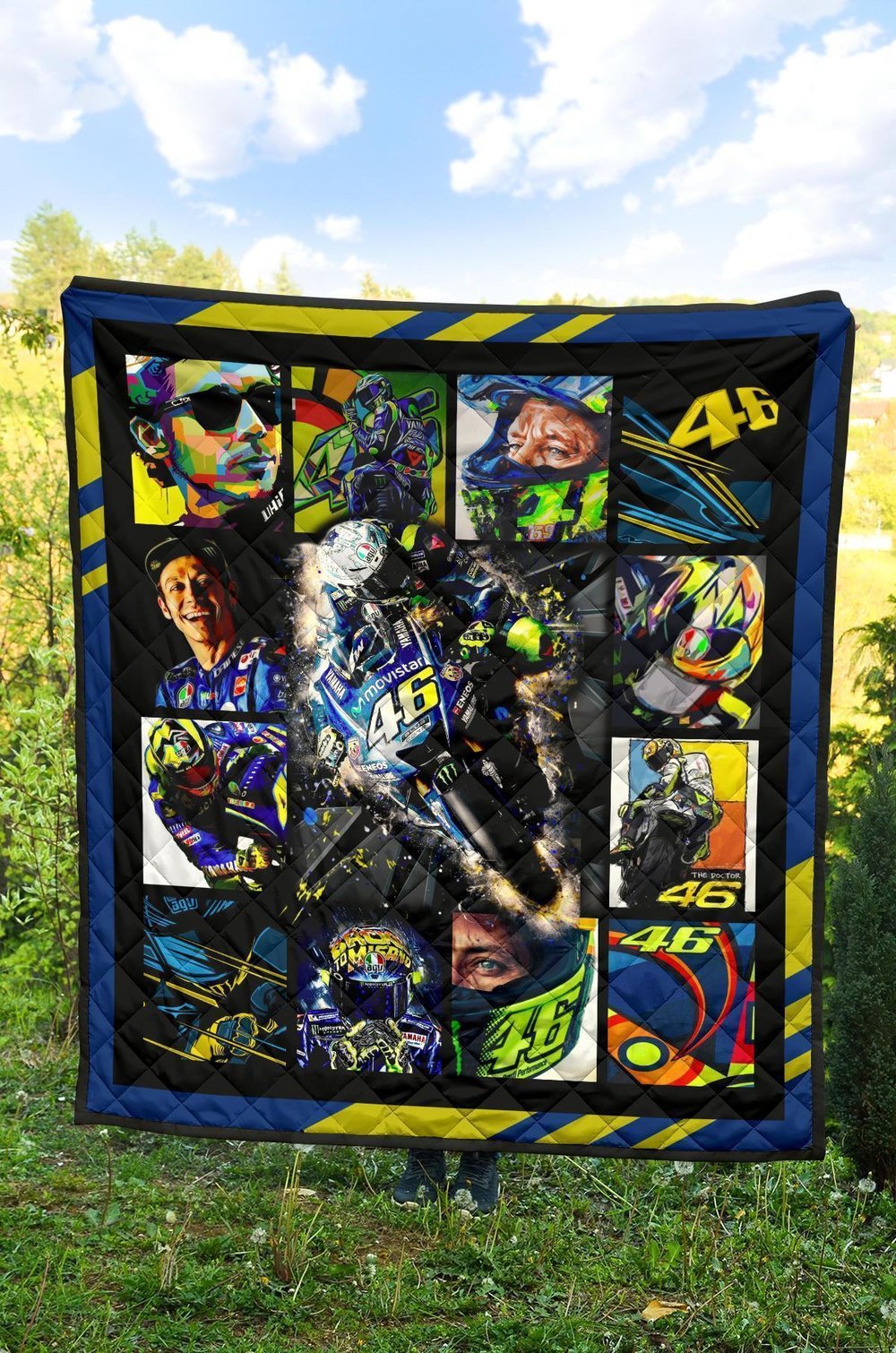 Valentino Rossi Quilt Blanket For MotoGP Fan Gift Idea