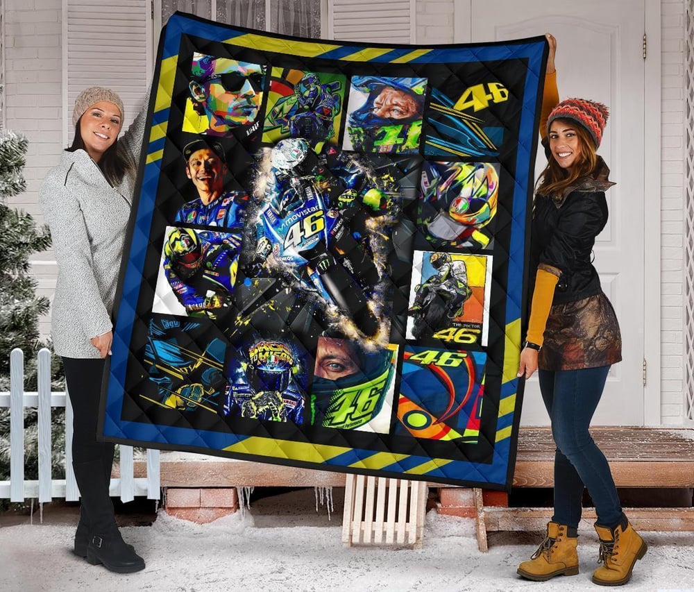 Valentino Rossi Quilt Blanket For MotoGP Fan Gift Idea