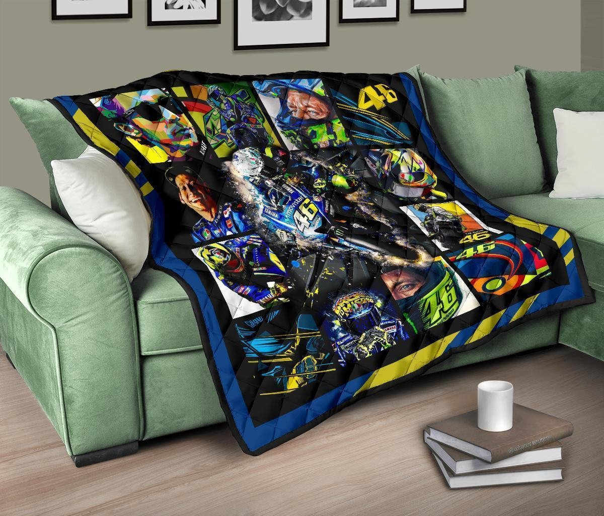 Valentino Rossi Quilt Blanket For MotoGP Fan Gift Idea