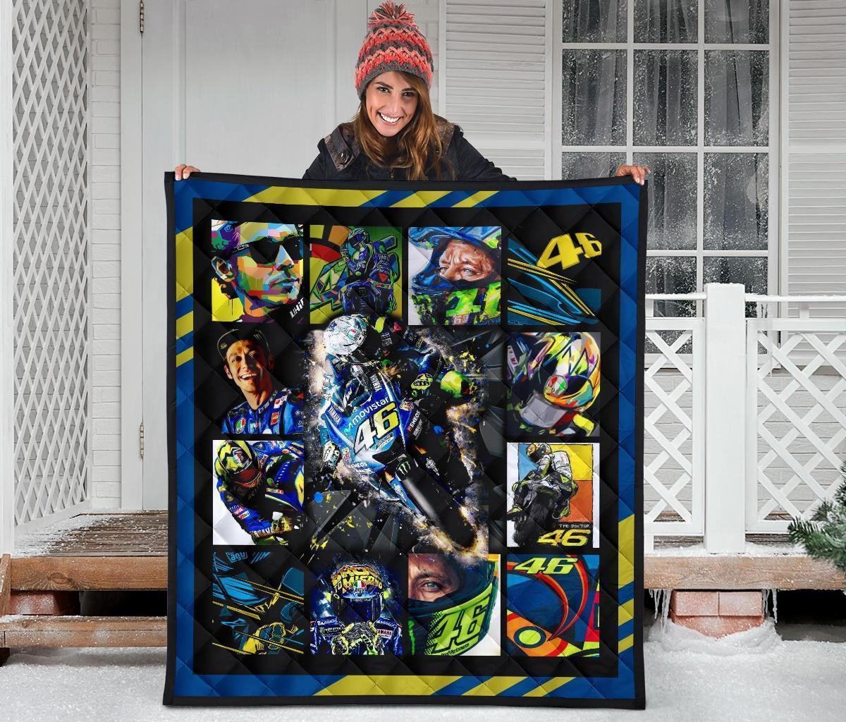 Valentino Rossi Quilt Blanket For MotoGP Fan Gift Idea