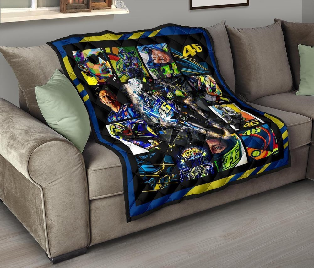 Valentino Rossi Quilt Blanket For MotoGP Fan Gift Idea