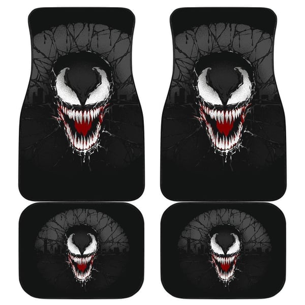 Venom Draw Cartoon Black & White Car Floor Mats