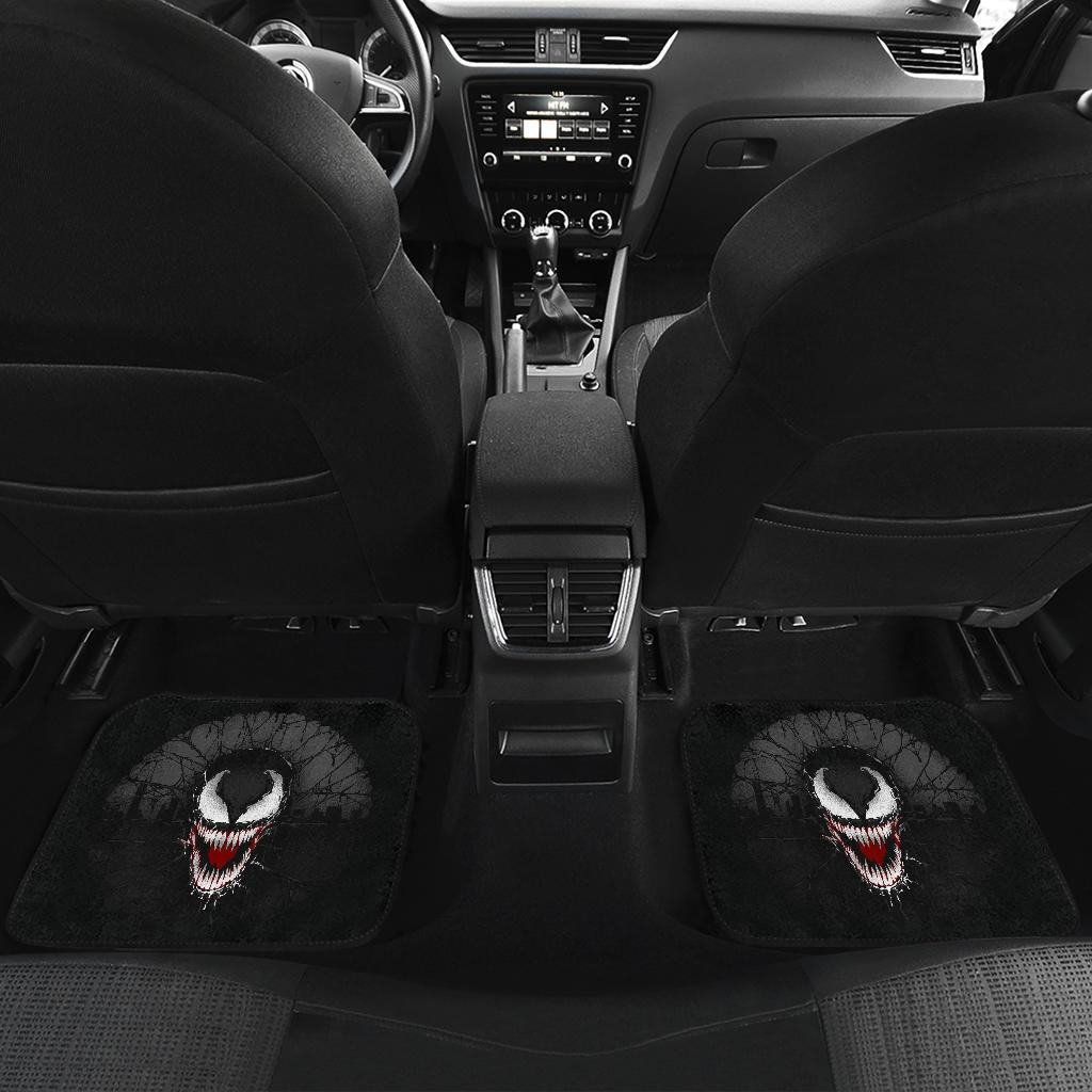 Venom Draw Cartoon Black & White Car Floor Mats