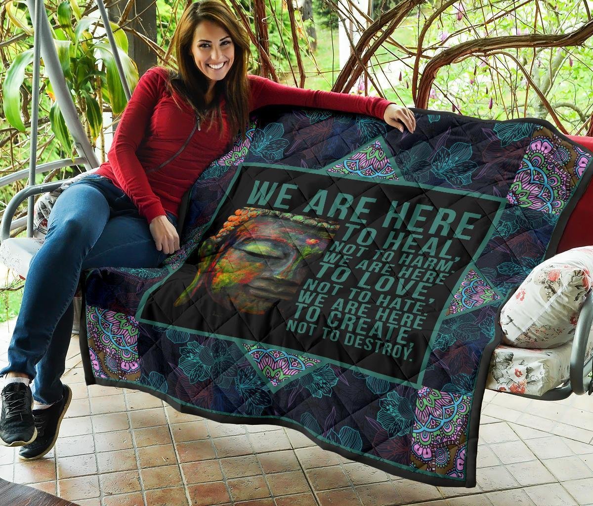 We Are Here To Heal Quilt Blanket For Yoga Lover