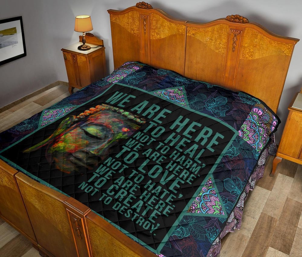 We Are Here To Heal Quilt Blanket For Yoga Lover