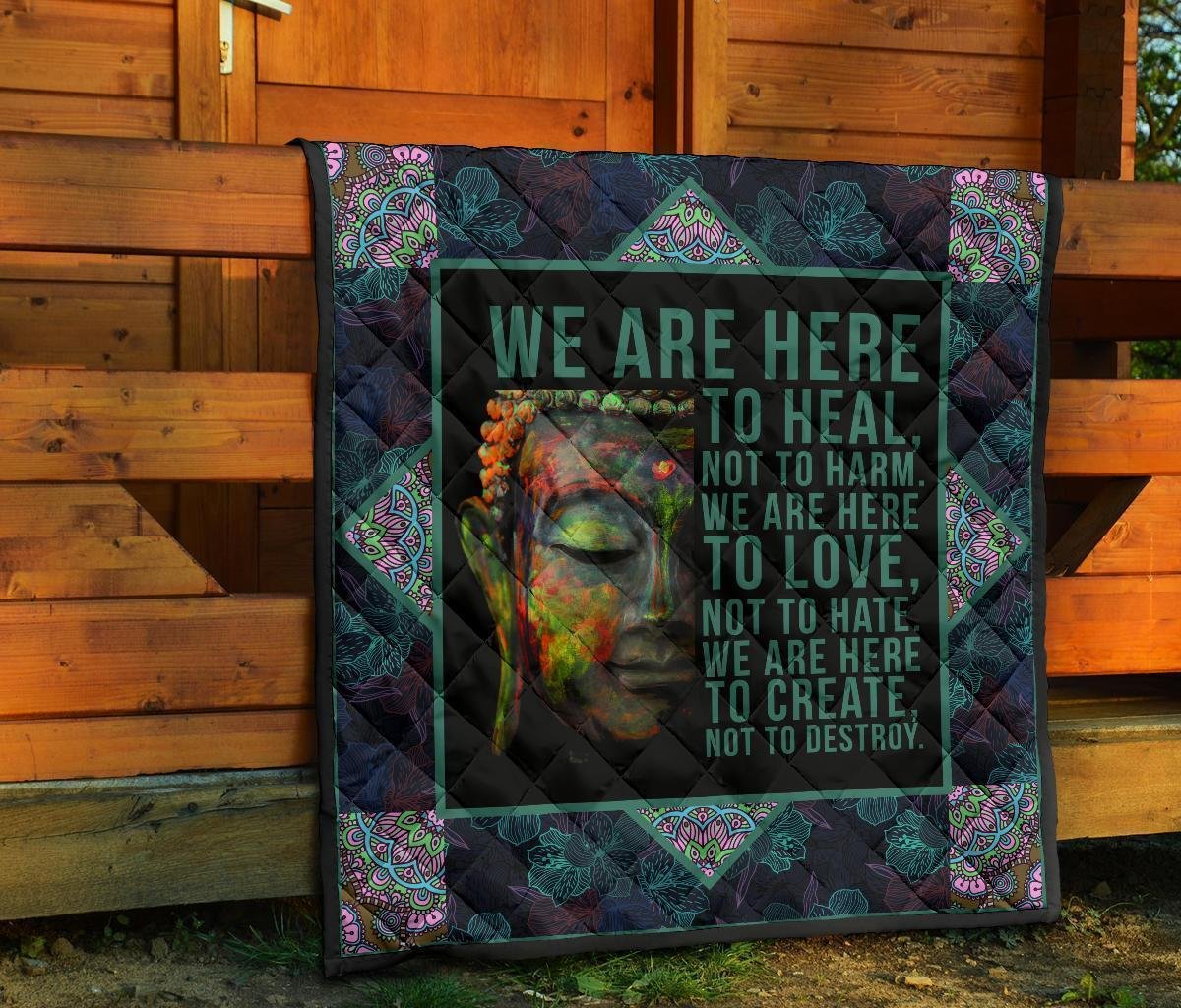 We Are Here To Heal Quilt Blanket For Yoga Lover