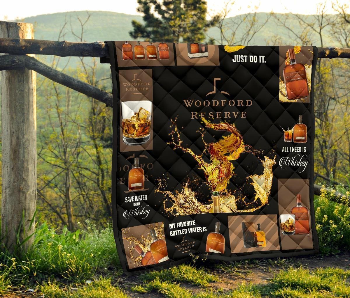 Woodford Reserve Quilt Blanket All I Need Is Whisky Gift Idea