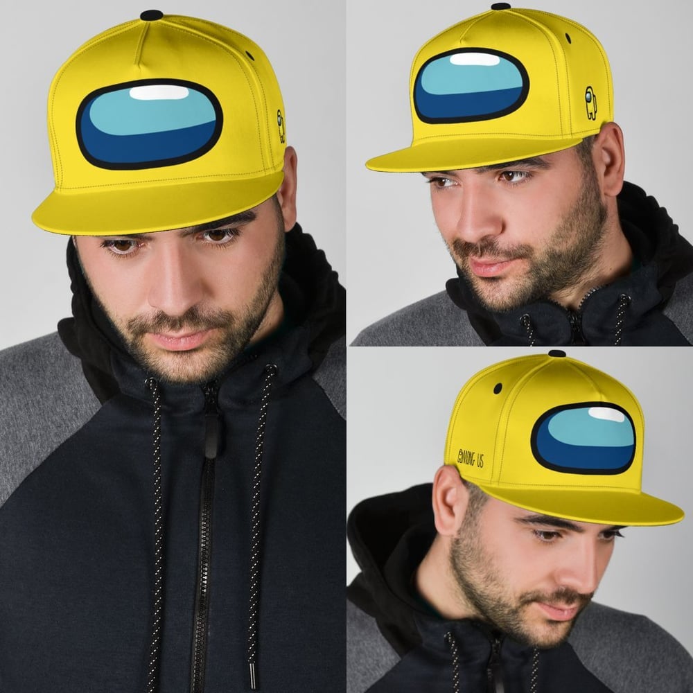 Yellow Crewmate Snapback Hat Among Us Gift Idea