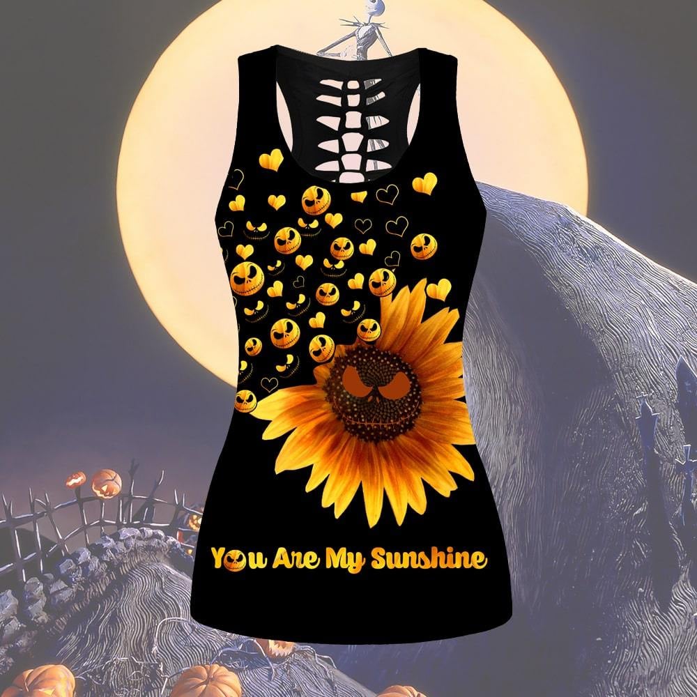 You Are My Sunshine Jack Skellington Women Tank Top Legging Set Outfit | CTLJS67