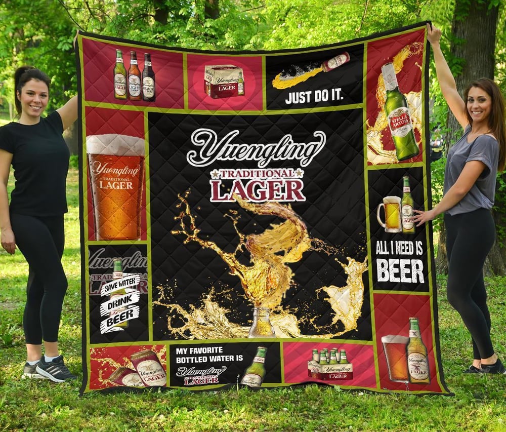 Yuengling Lager Quilt Blanket All I Need Is Beer Gift Idea