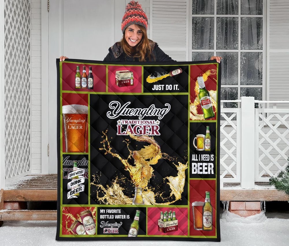 Yuengling Lager Quilt Blanket All I Need Is Beer Gift Idea