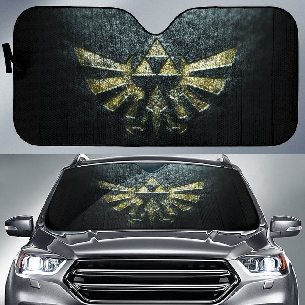 Zelda Logo In Black Theme Car Auto Sunshades