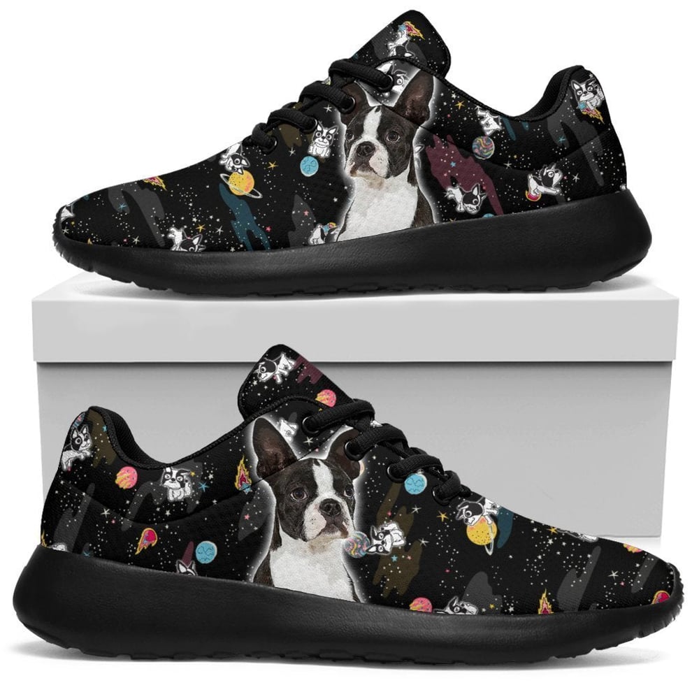 Boston Terrier Sneakers Sporty Shoes Funny