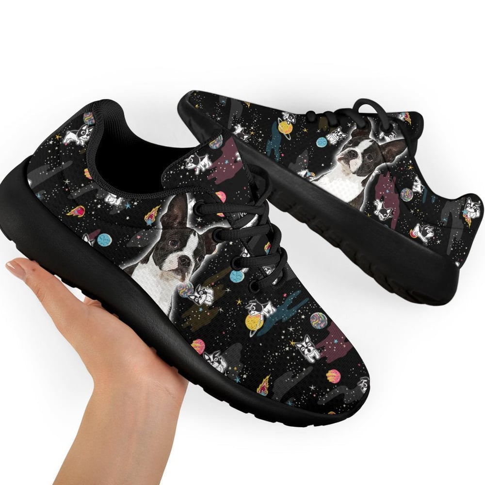 Boston Terrier Sneakers Sporty Shoes Funny