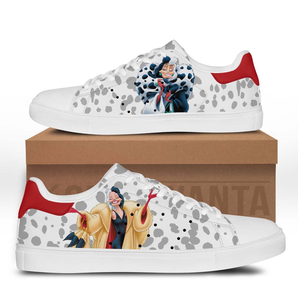 Cruella De Vil Stan Shoes Custom The Hundred and One Dalmatians Cartoon Shoes