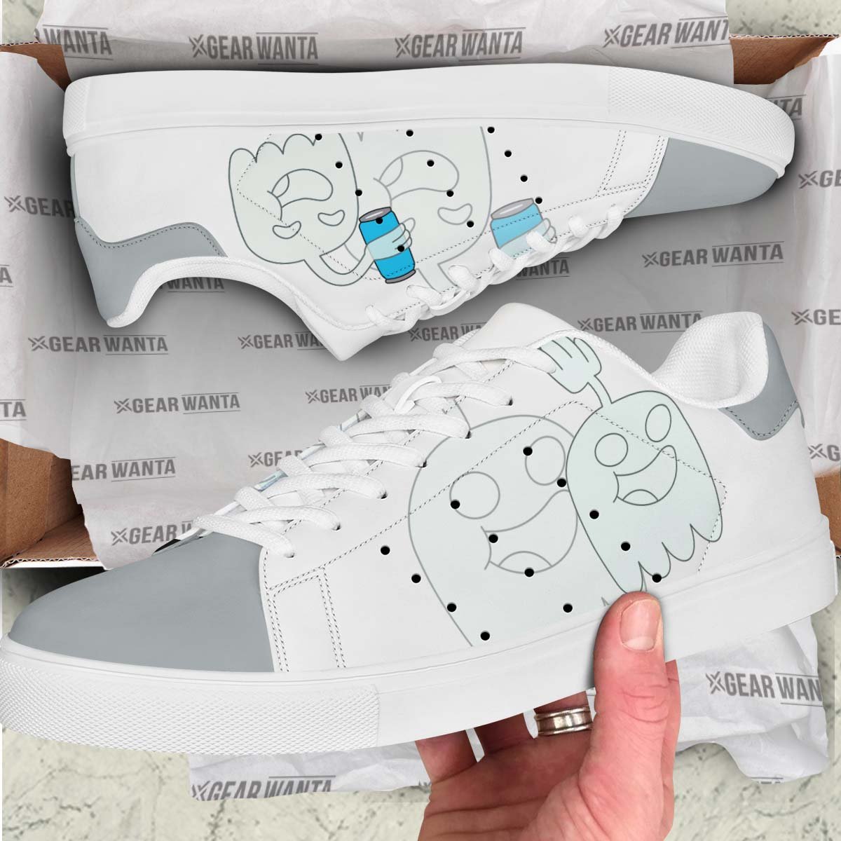 Hi Five Ghost Stan Shoes Custom Regular Show Cartoon Shoes