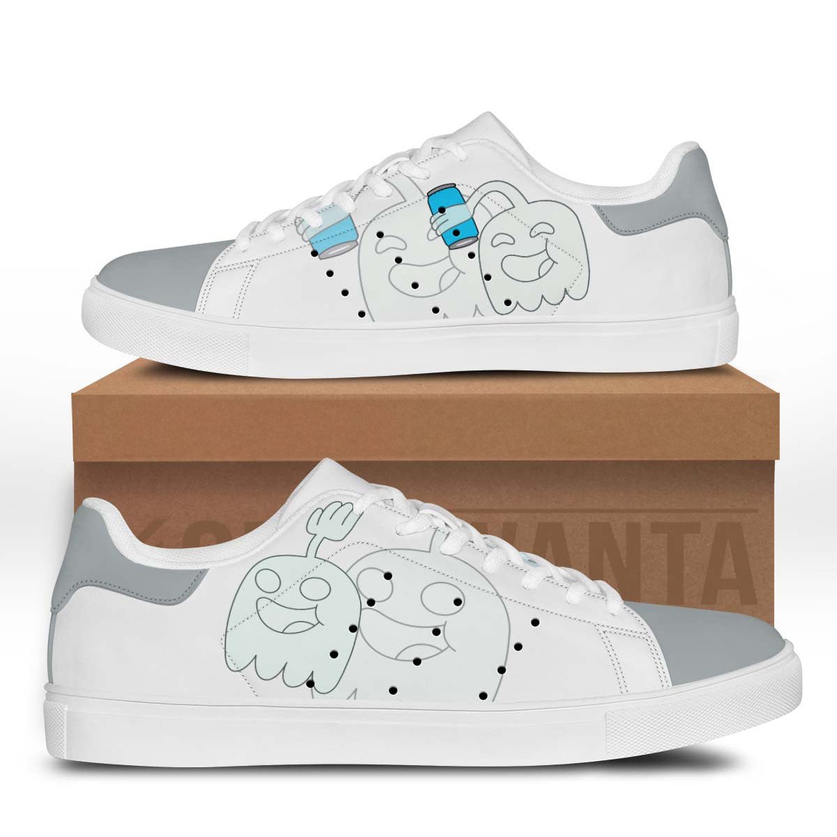 Hi Five Ghost Stan Shoes Custom Regular Show Cartoon Shoes