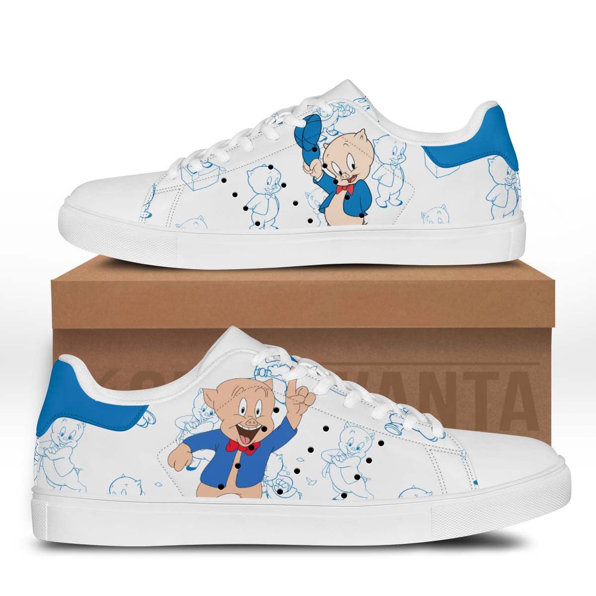 Porky Pig Stan Shoes Custom Looney Tunes Cartoon Shoes