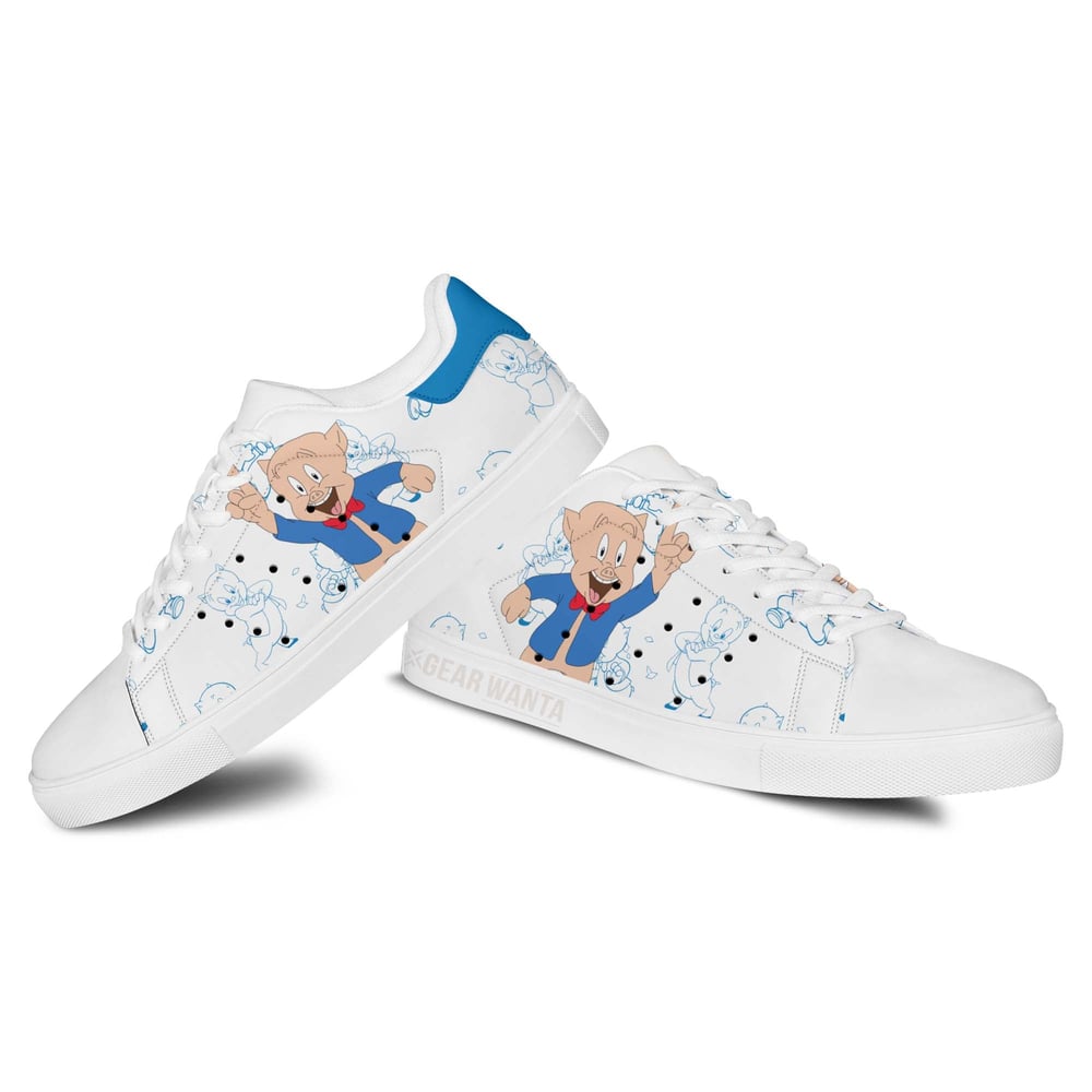 Porky Pig Stan Shoes Custom Looney Tunes Cartoon Shoes