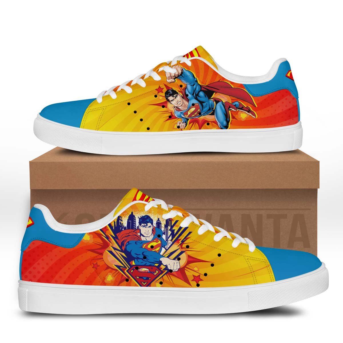 Super Man Stan Shoes Custom Super Heroes Cartoon Shoes