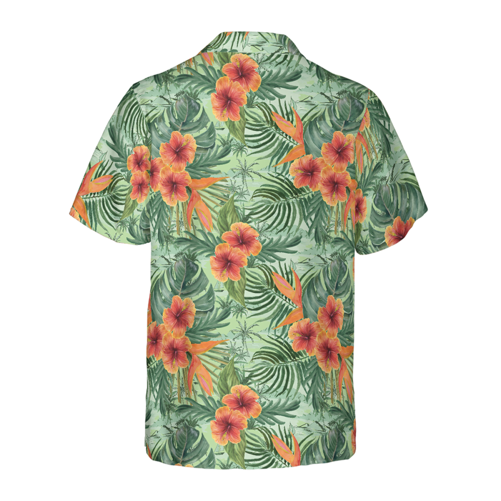 Funny Aloha Tropical Flowers Costume Men Hawaiian Shirt
