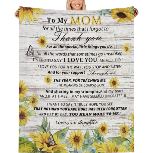 Gifts for Mom from Daughter, Throw Blanket to My Mom, Mother’s Day