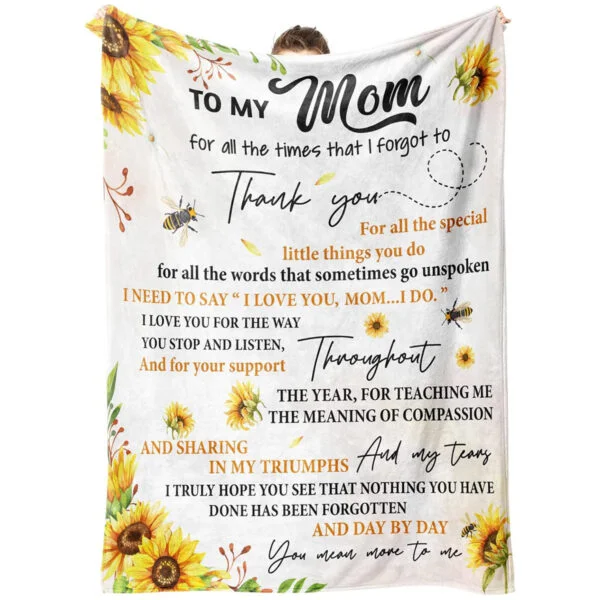 Mom Birthday Gifts Blanket from Daughter Son – To My Mom Fleece Blanket