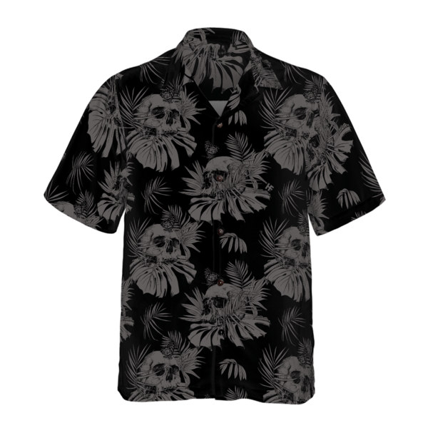 Seamless Gothic Skull With Butterfly Goth Men Hawaiian Shirt