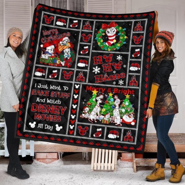 101 Dalmatian Christmas Quilt Blanket Funny Gift DN Fan