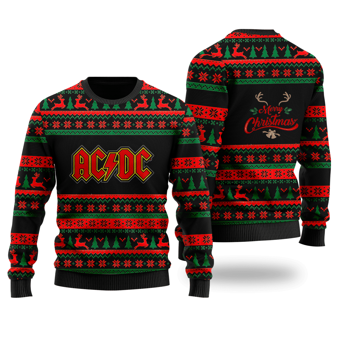 ACDC Rock Band Ugly Christmas Sweater Custom Sweatshirt Apparel