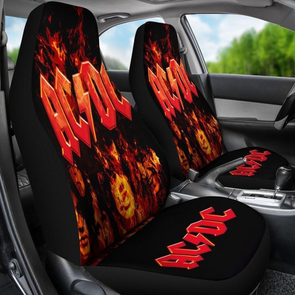 AC/DC Rock Music Band Flame Celebrity Car Seat Covers