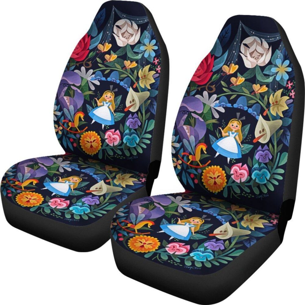 Alice Flower Patterns Alice In The Wonderland DN Cartoon Car Seat Covers AIWCSC12