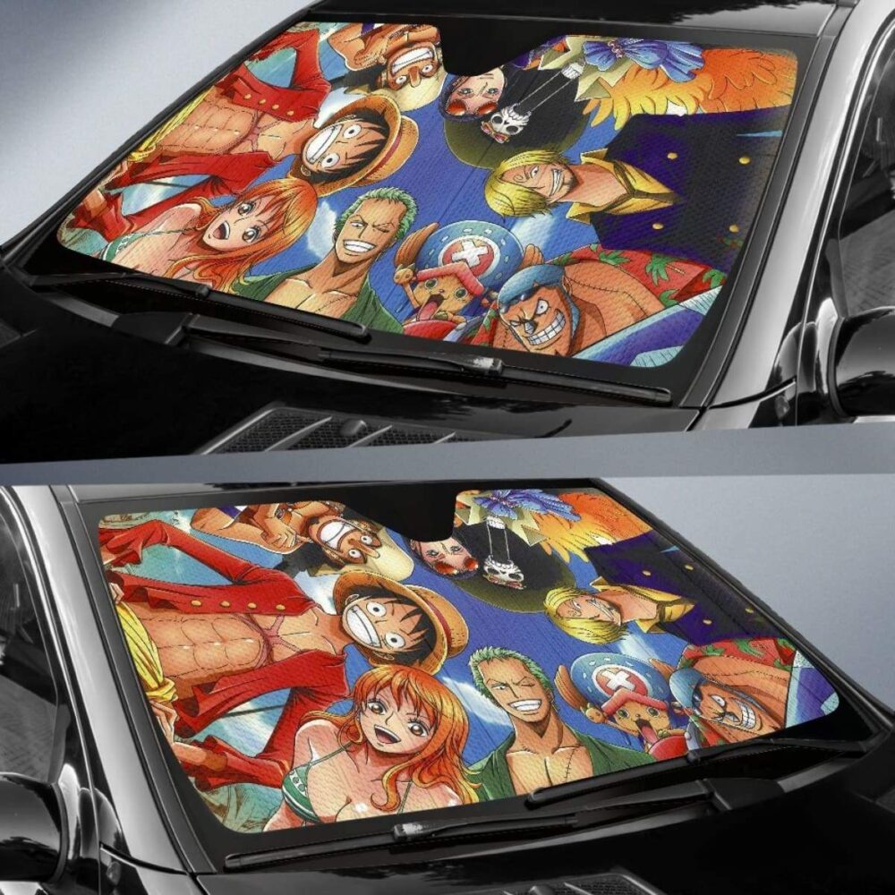 Art Team One Piece Car Sun Shades Cartoon Fan Gift